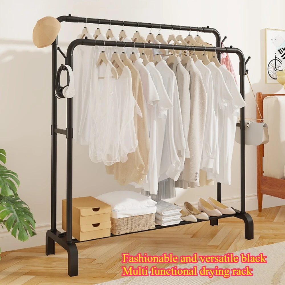Adjustable Metal Clothes Rack With Wheels - Single & Double Pole